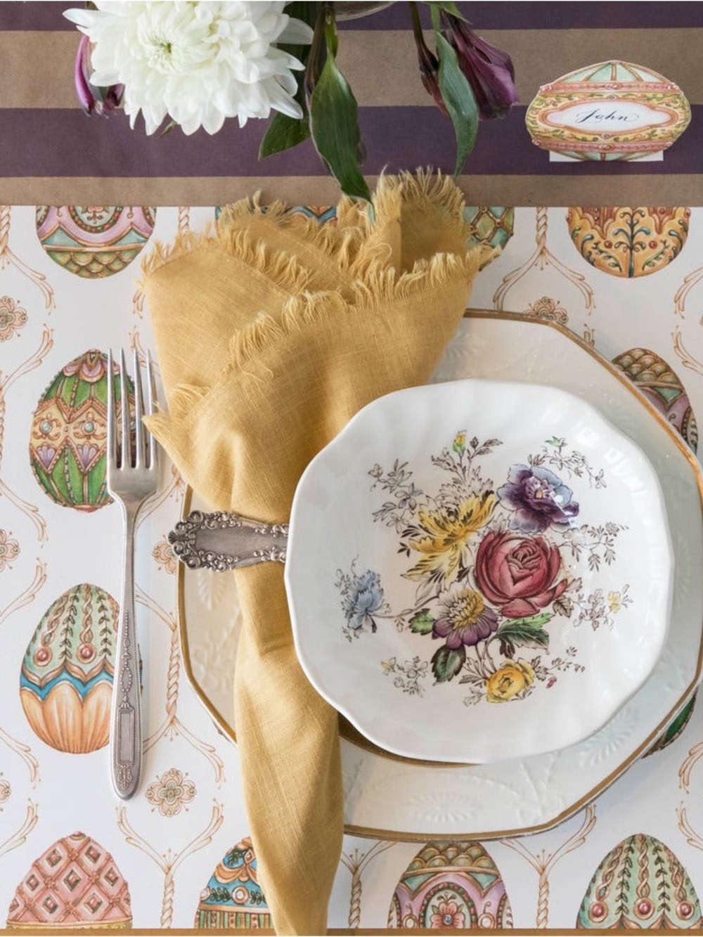 Hester & Cook Exquisite Egg Hunt Placemat! Pad of 24!